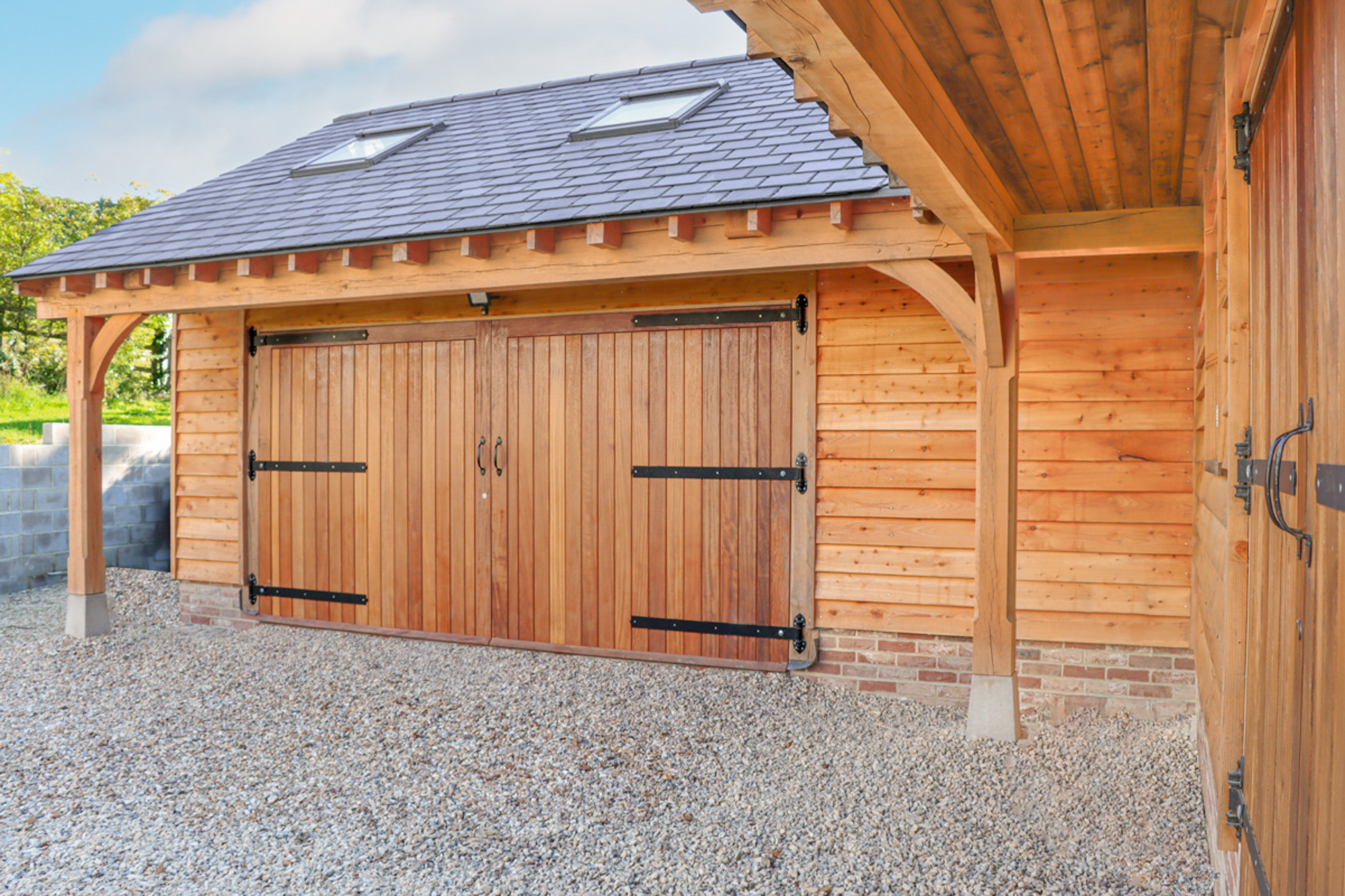 Elevation View Of Double Garage Doors